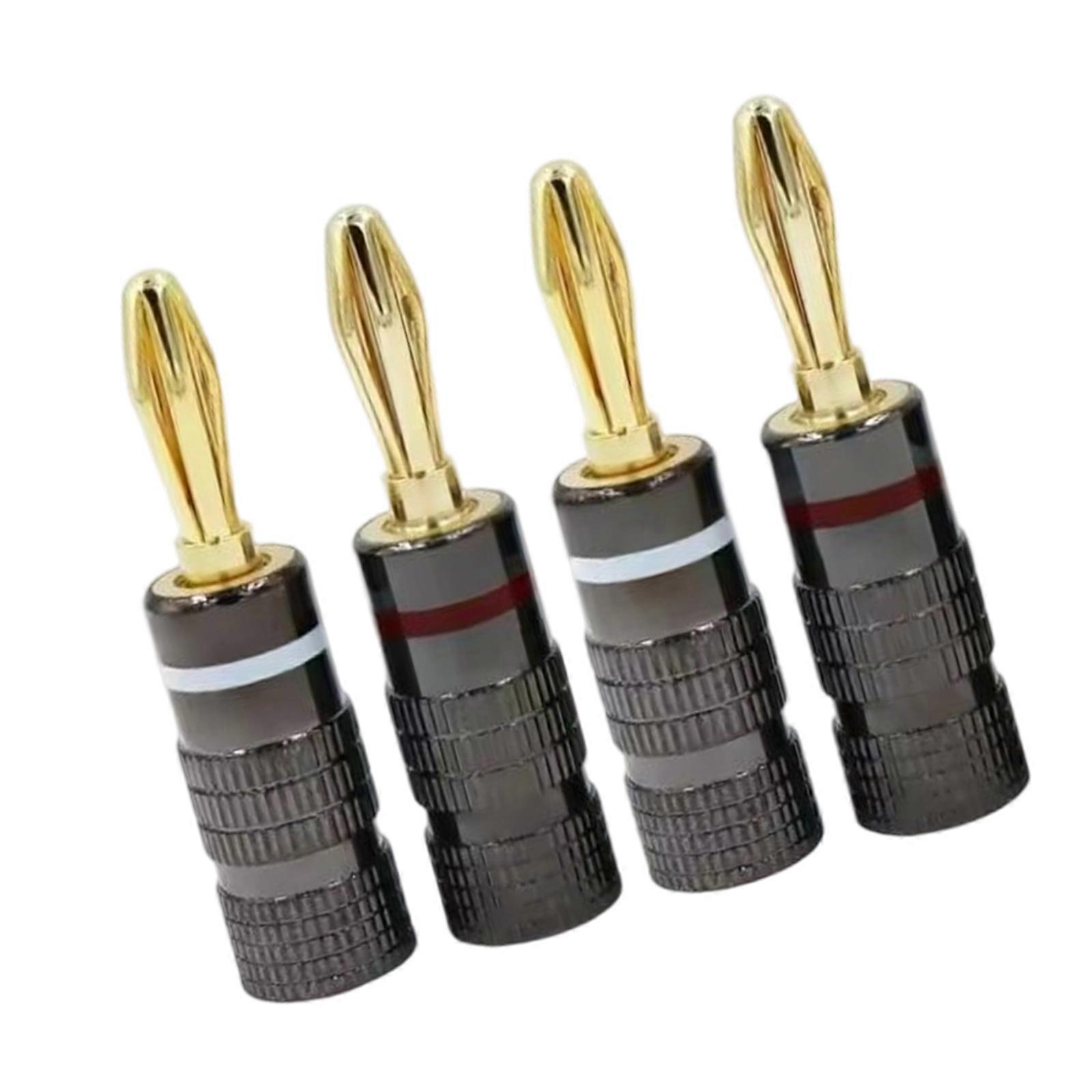 4Pcs Wire Connector Socket Binding 4mm Banana Plug Connector Binding Post 4mm Banana Plug Electronic Multicolor