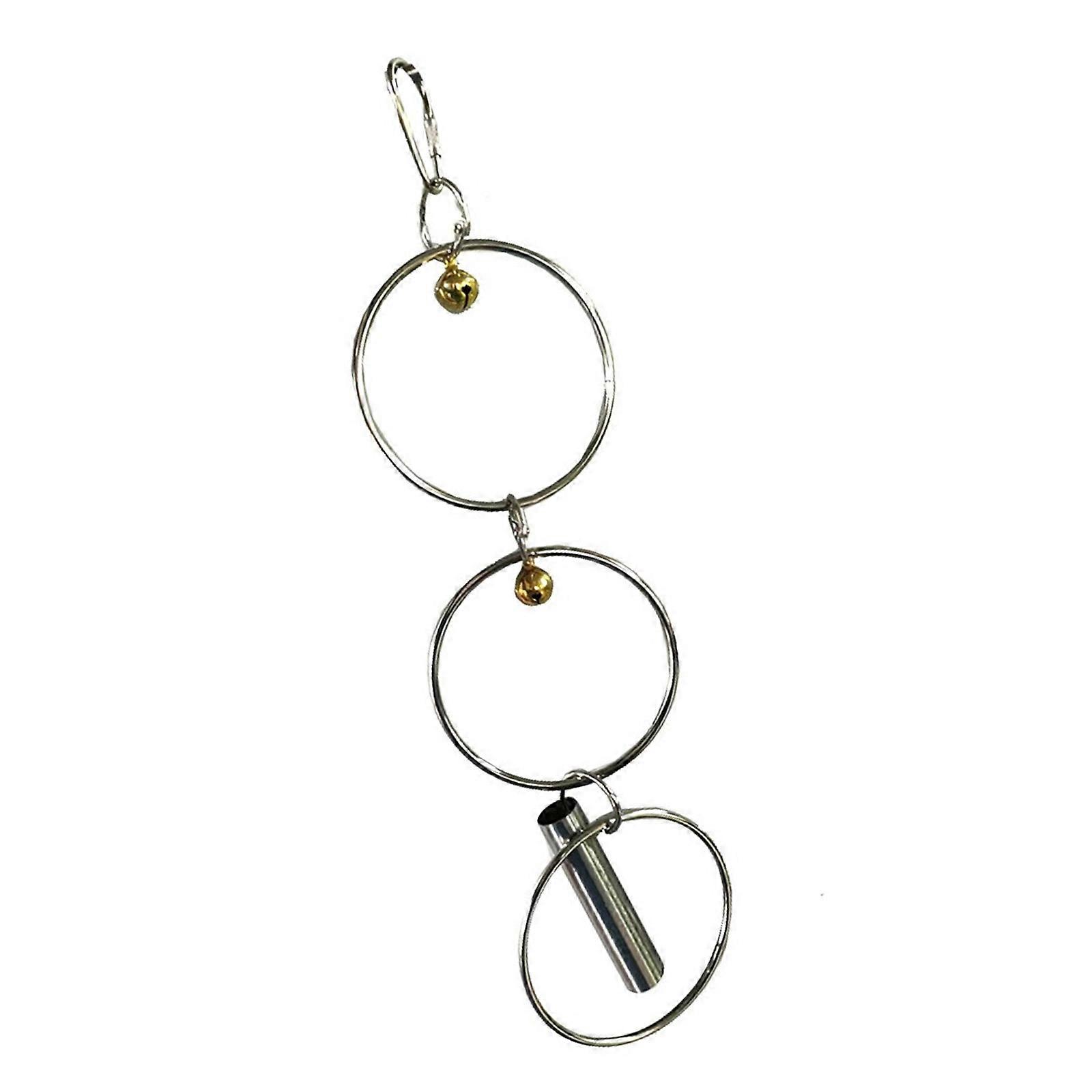 Stimulating Stainless Steel Perch Swing Promoting Physical Exercise For Parakeets Cockatiels And Finches Multicolor