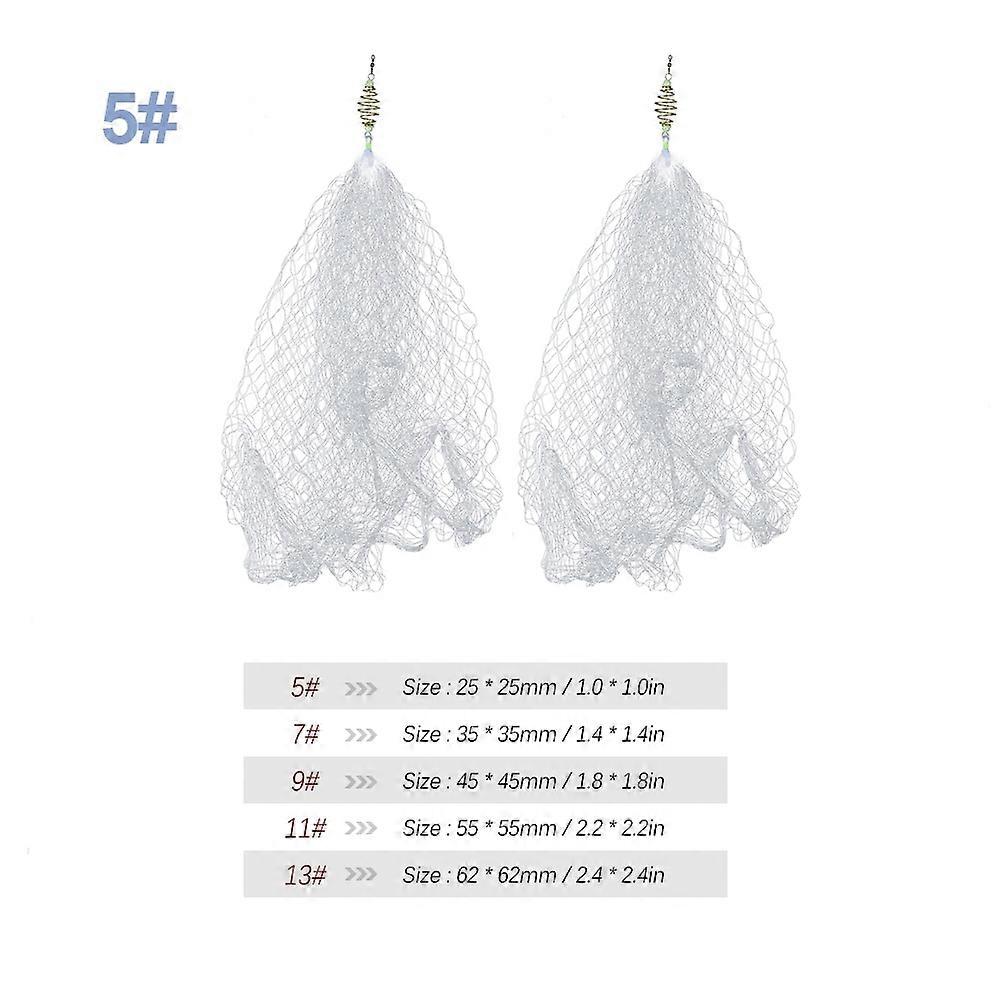 2pcs Fishing Net Carp Fishing Tackle Pesca Copper Spring Shoal Fishing Netting with Luminous Beads Mesh Net for Night Fishing
