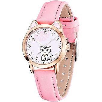 Katzenohrform Leuchtende Uhr für kleines Mädchen Rosa (Rosa