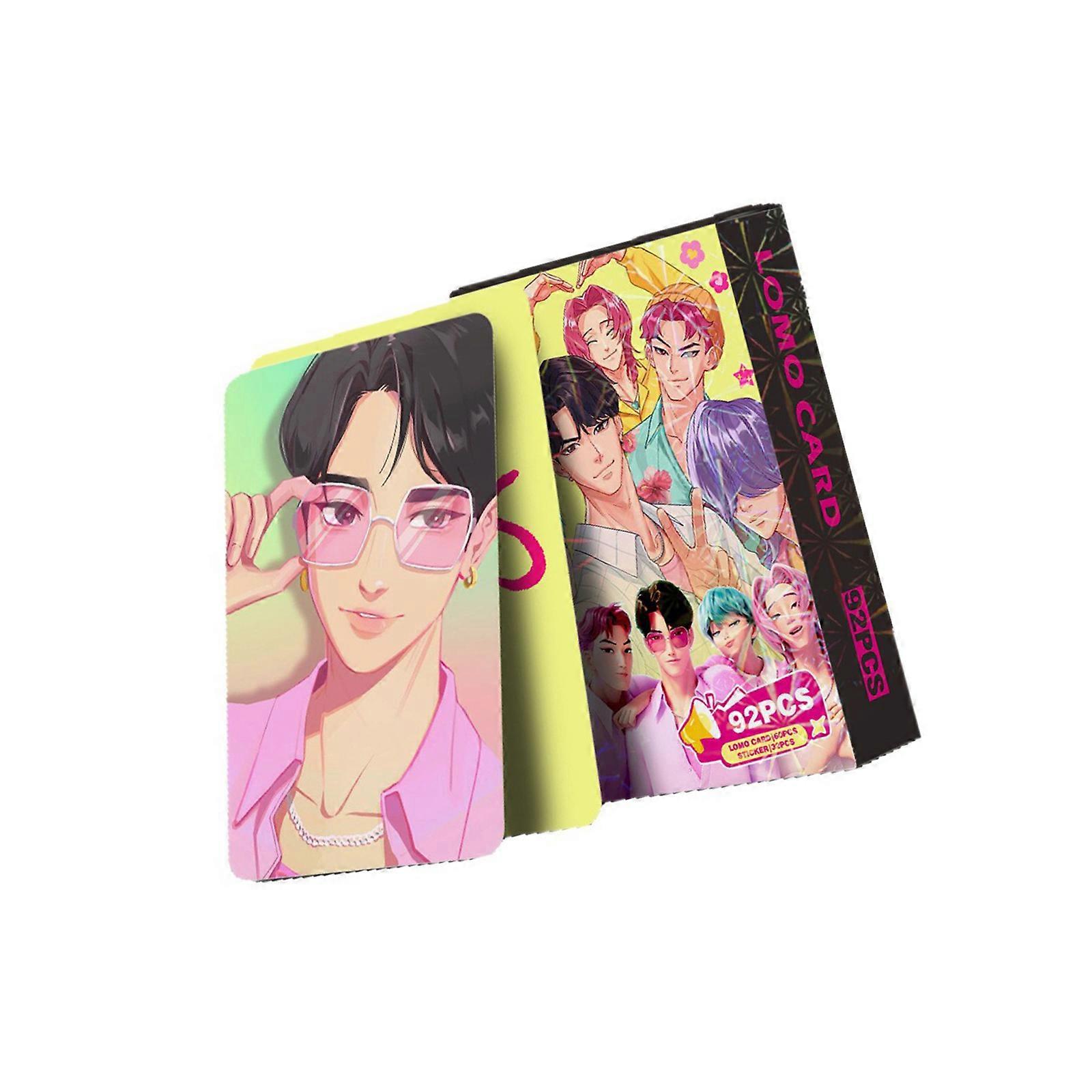 92Pcs Collectible Cartoon Character Layouts Dynamic Varnished Parchmenty Plan Perfect For Donations Multicolor