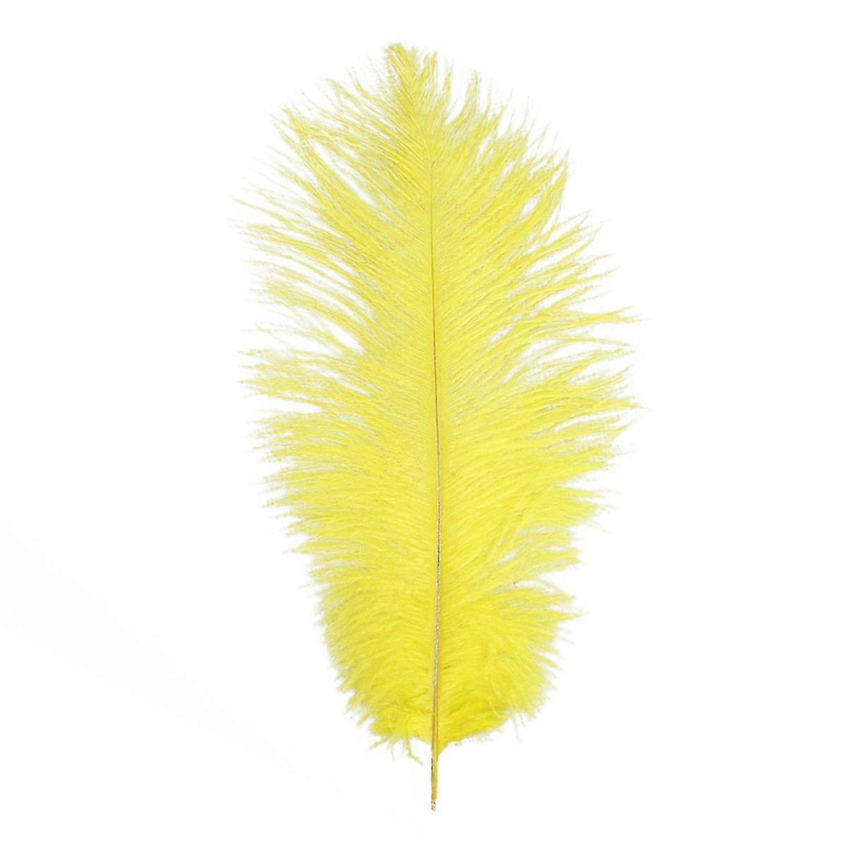 5pcs 30-35cm Artificial Ostrich Feathers Decoration Feathers for Holiday Party Dress Home (Yellow)