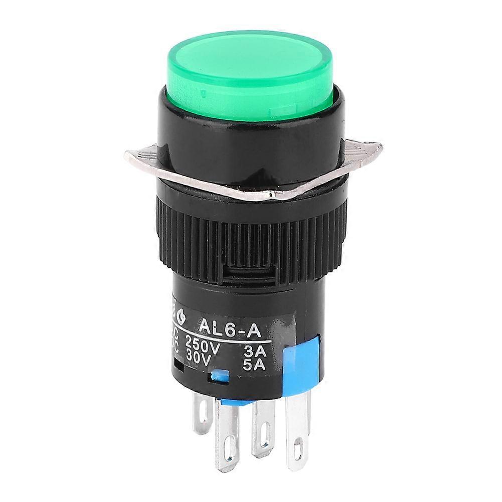 5Pcs Push Button Switch Round with 24V Light for Automation Equipment Green/Red LA16‑11DZ AL6‑A B