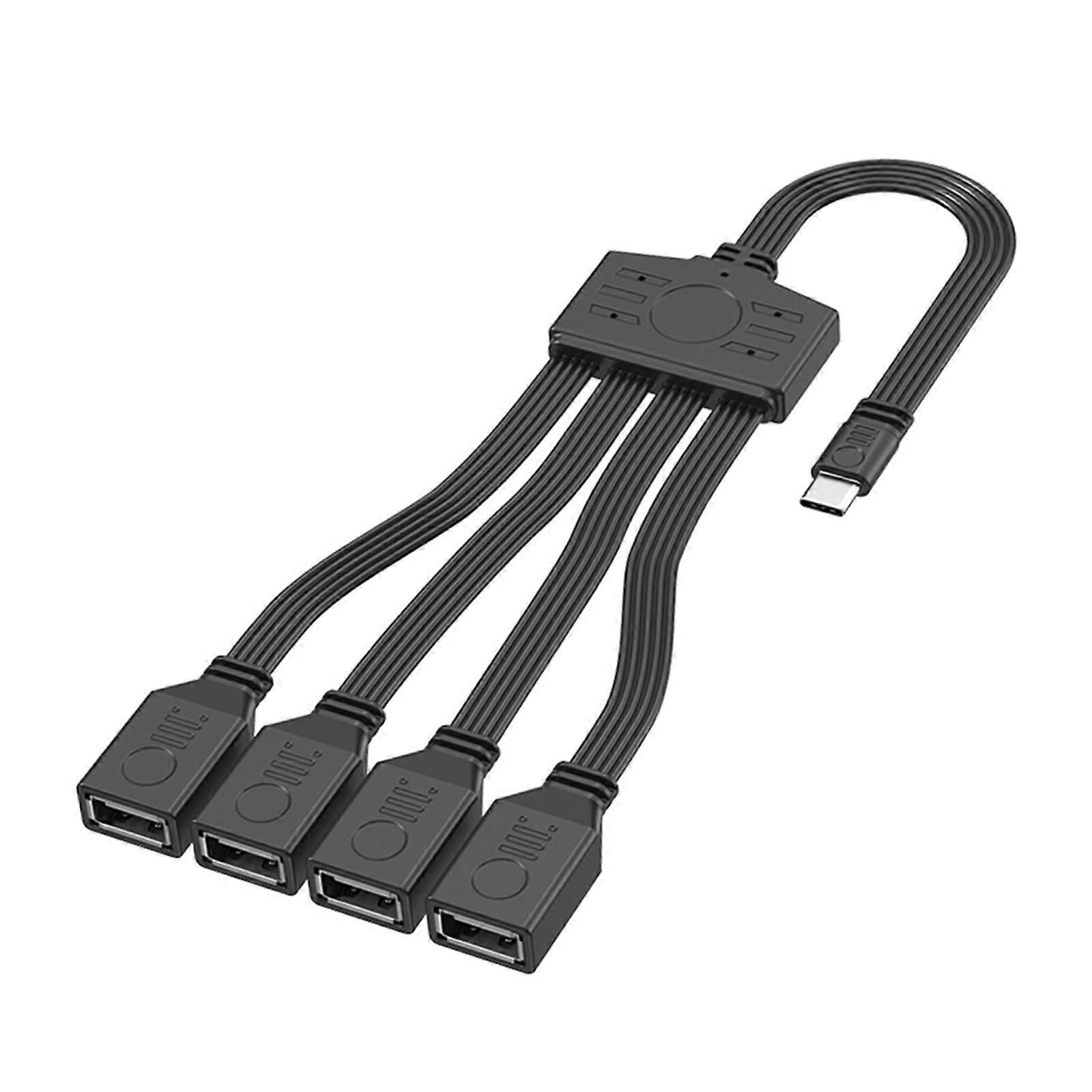 USB C to 4 USB Adapter Splitter Cable for Fast Charging and Data Transfer Extension Cord