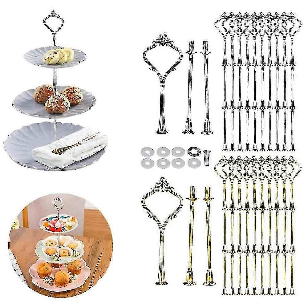 10 Zestaw zestawów wyposażenia stojaka na ciasto Warstwowa taca na 3-poziomowy uchwyt na ciasto
