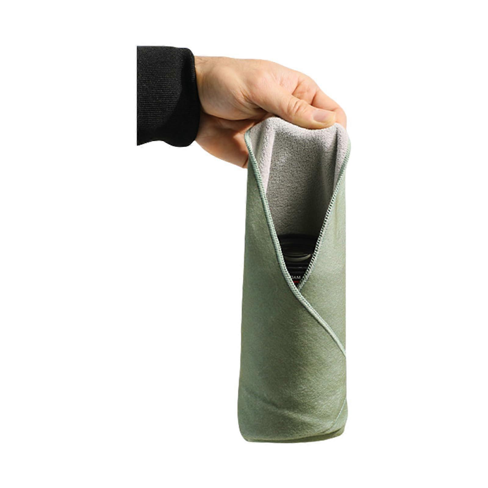 DSLR Camera Lens Wrap Cloth Shockproof Protective Bag for Photography, Foldable 35x35cm Army Green