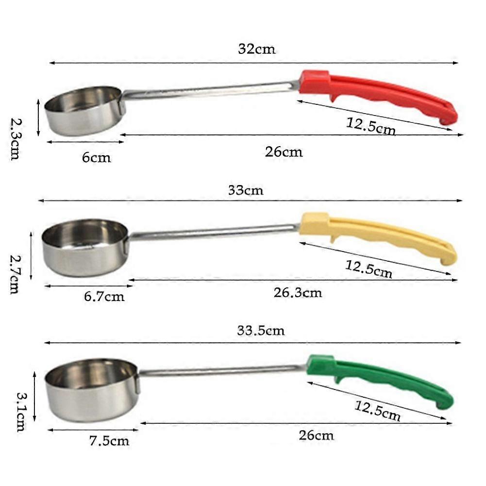 Stainless Steel Portion Control Solid Serving Spoon 3-Piece Combo Set 2Oz, 3Oz, 4Oz