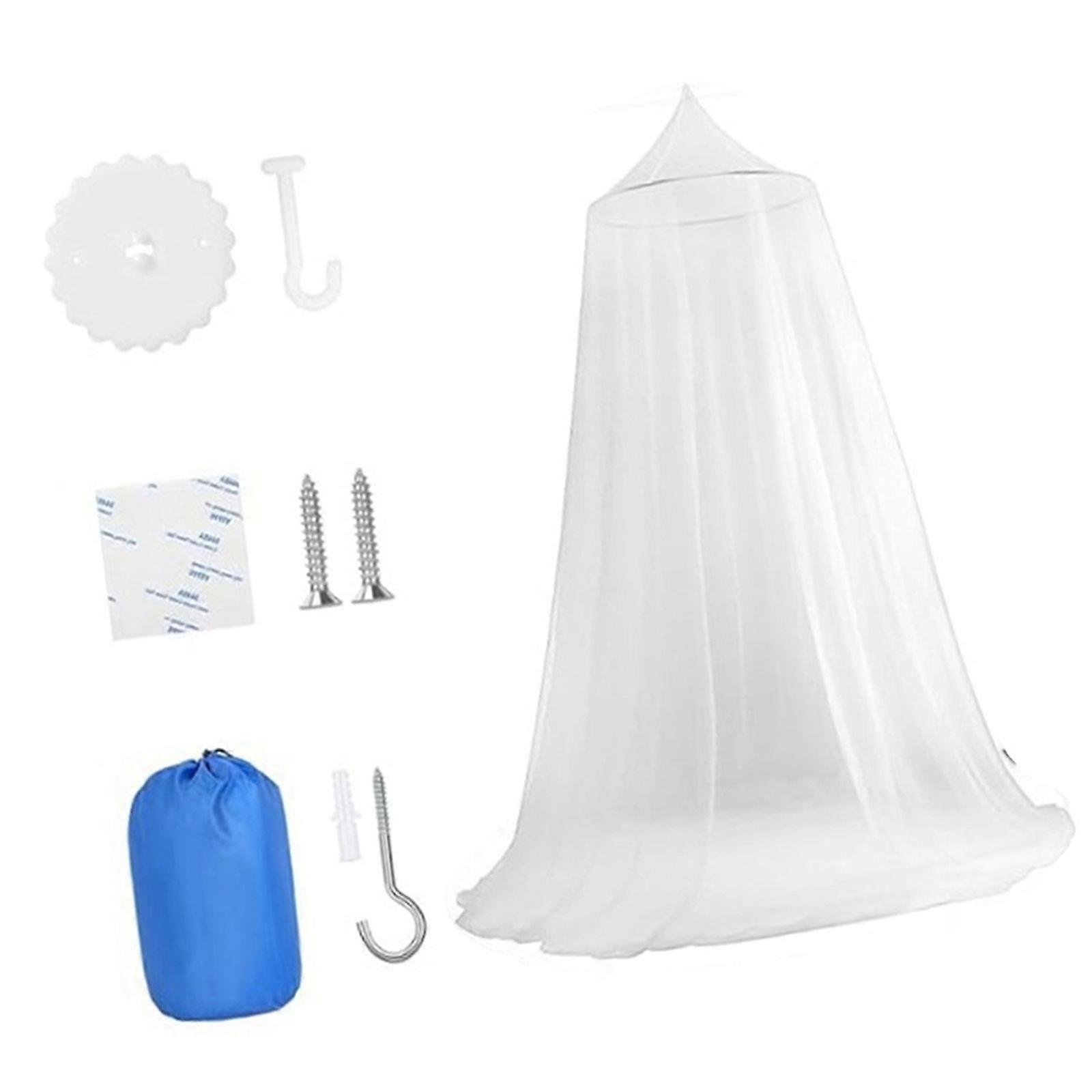 Stylish Round Ceiling Fly Net Dome Shape Hanging Double Bed Canopy Tent Lightweight Polyester For Bedroom Decors Multicolor