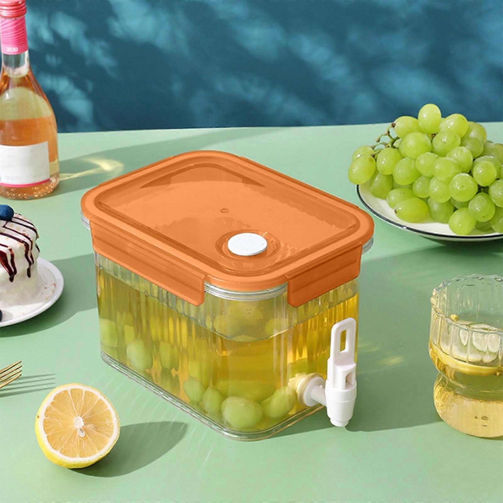 FloHua 2.5L Plastic Beverage Dispenser with Faucet, Ice Lemonade Jug with Lid, Fruit Teapot, Drink Server for Parties