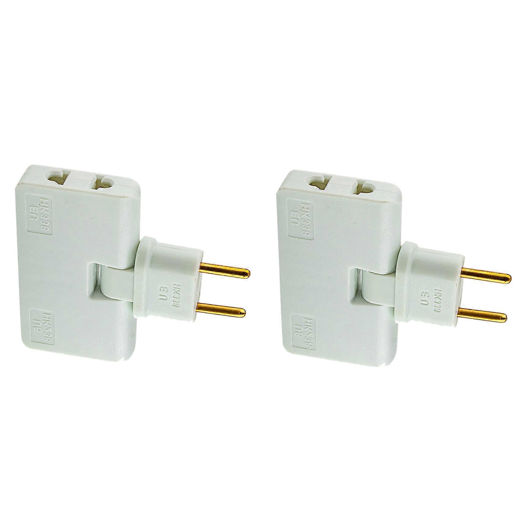 2X Rotate EU Plug Converter Rotatable Outlet Extender 180 Degree Extension Plug Mini Outlet Adapter