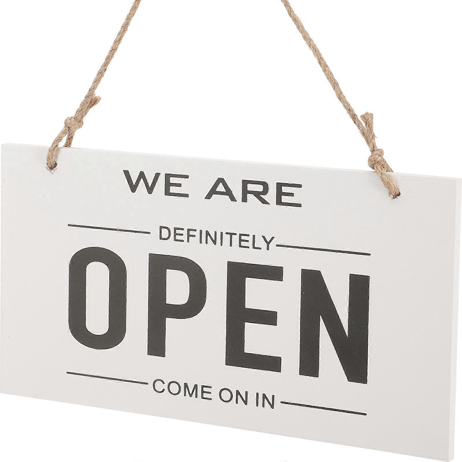 Wooden Door Sign Open Closed Indication of Open Closed Status 23x12cm Modern Decoration 2Pcs