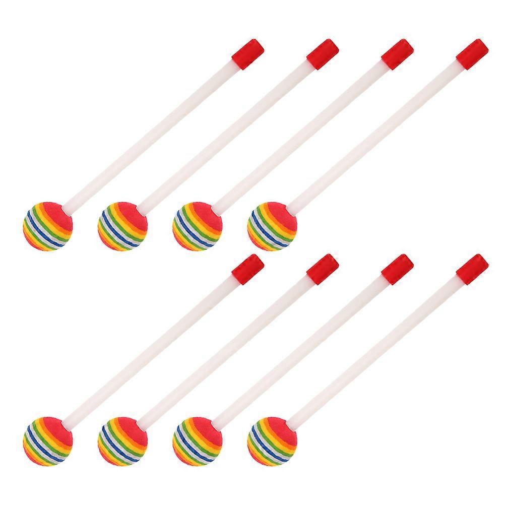 Rainbow Drumsticks Lollipop Shape Drumstick for Music Playing 8Pcs