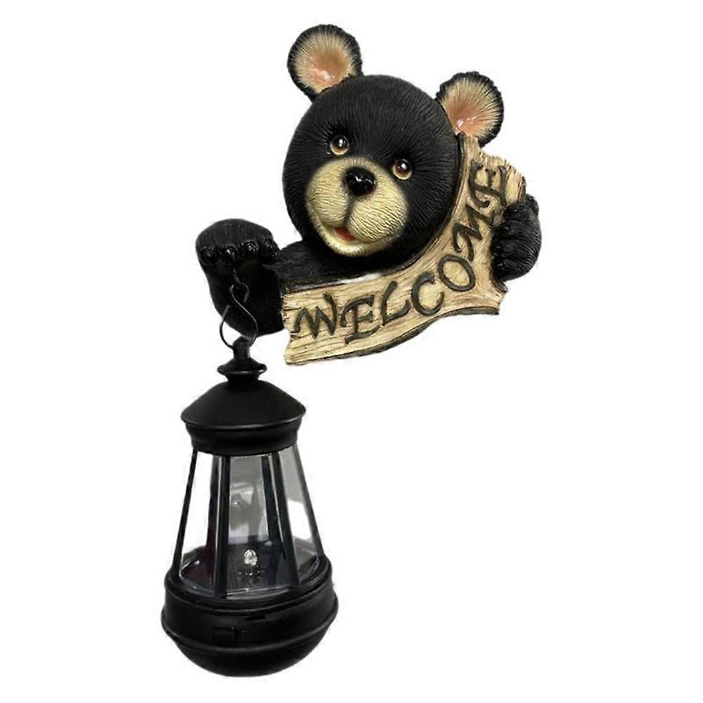 Solar Garden Statue Light Realistic Bear Design Suitable for Yard