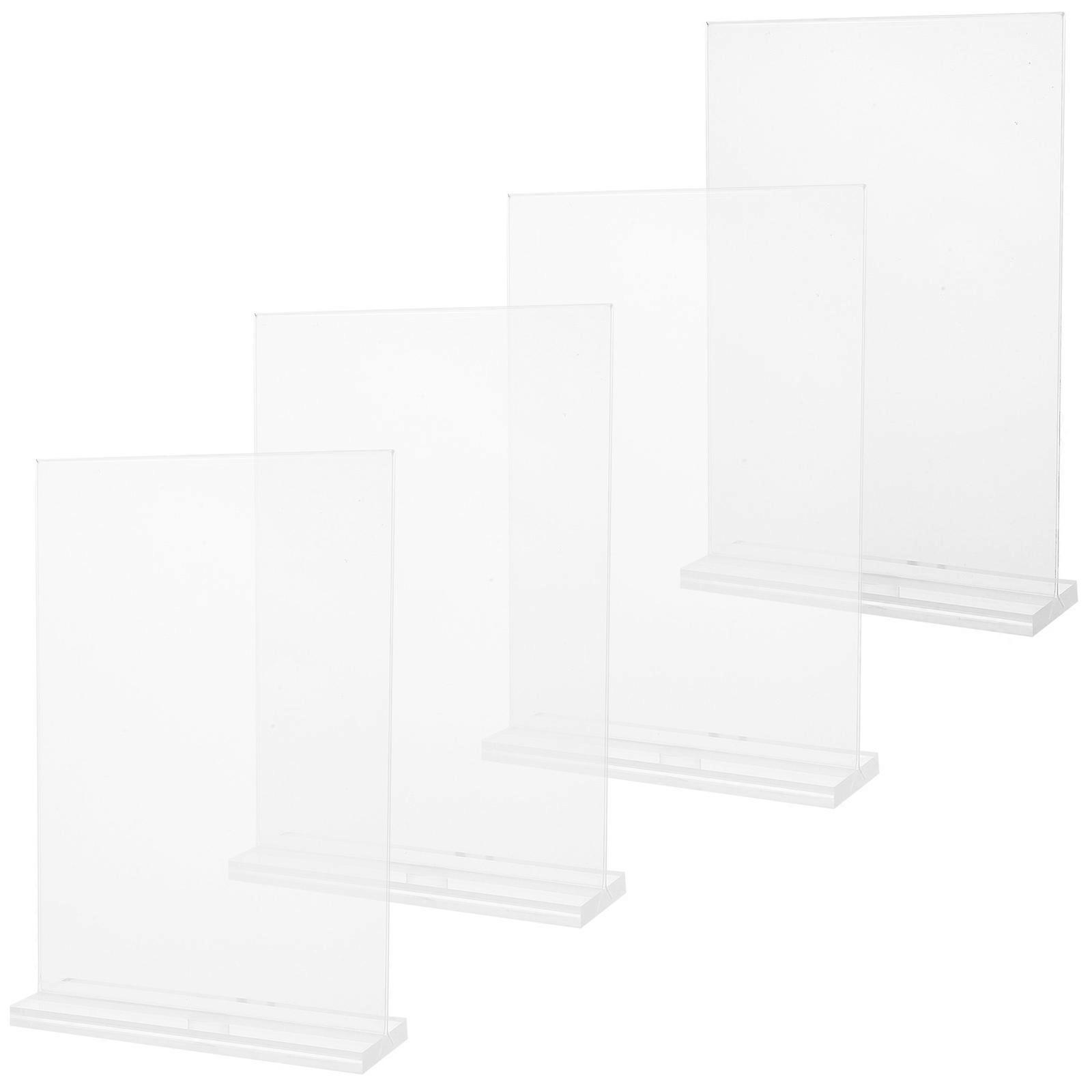 4Pcs Transparent Acrylic Menu Holder for Tabletop Display Stand