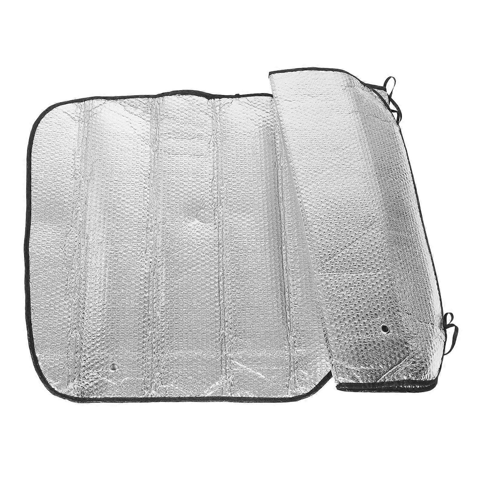 140*70cm Car Sunshade Solar Reflective Silver Front Windowshield Sun Shade Double UV Rays Block