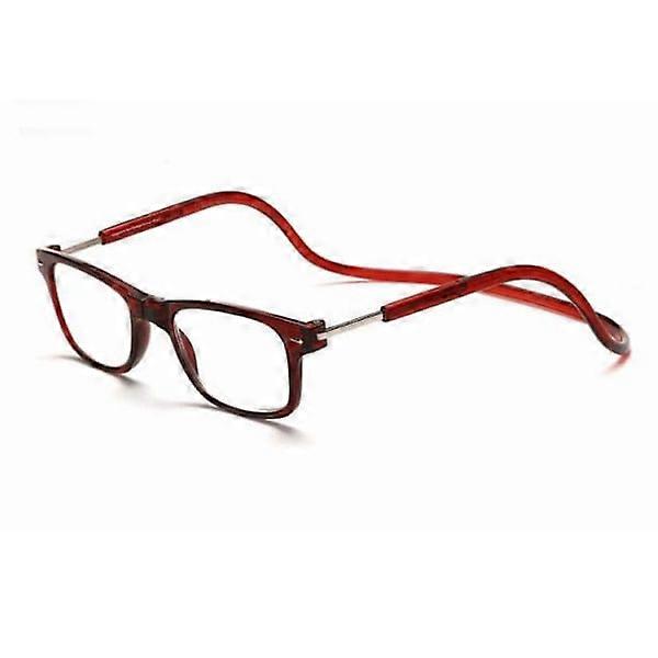 Reading glasses with practical magnetic function Burgundy +4