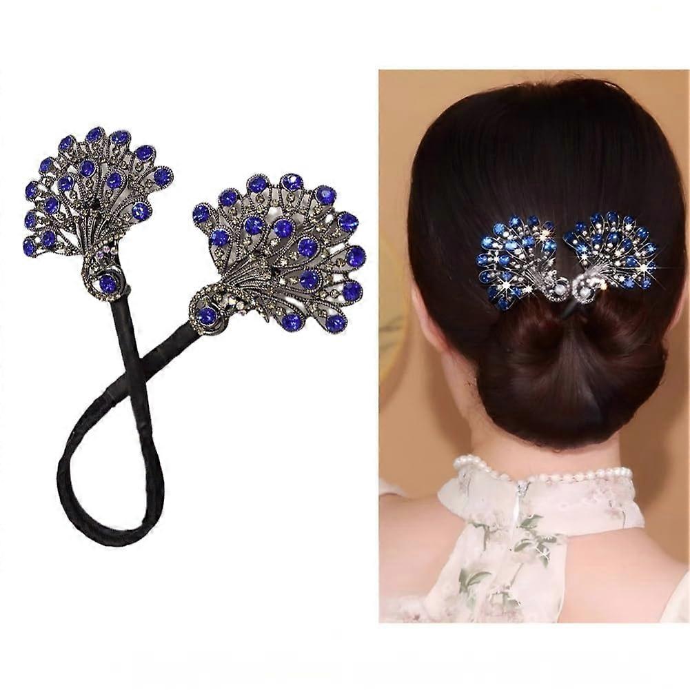 Hair Bun Maker Clip Blue with Quick Snap Donut Shaper for Effortless AllDay Hold