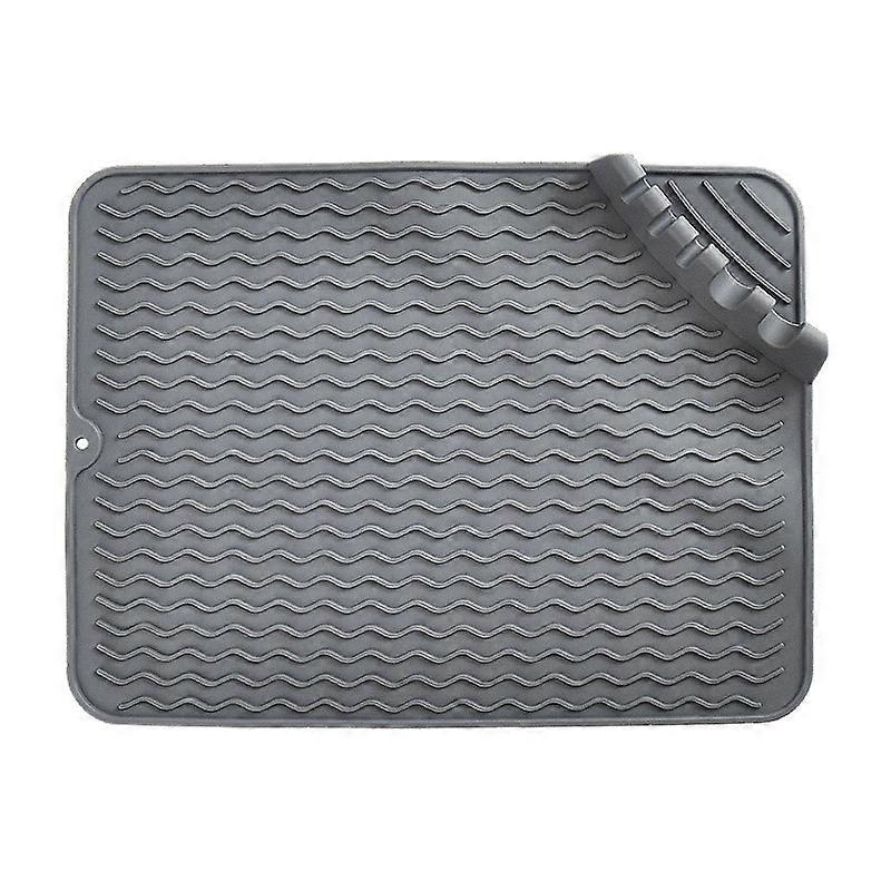 Creative silicone dish drain pad with shelf, textured anti-slip design, high temperature resistant silicone table mat