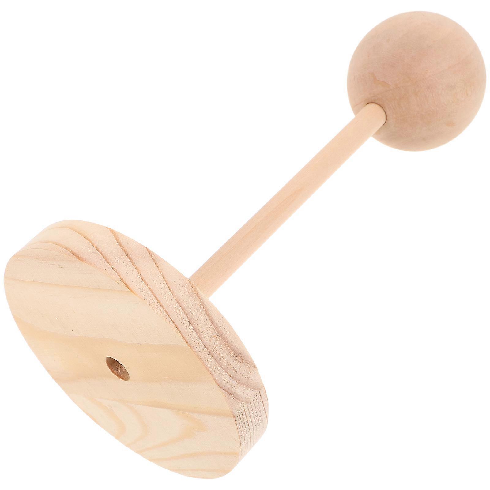 Doll Wig Stand for Display and Storage with Beige Wooden Material