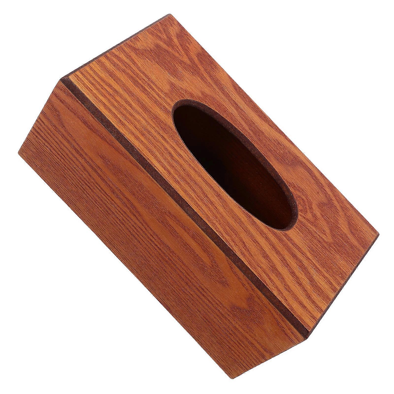 Decorative Wooden Tissue Box Cover Rectangular Shape Napkin Holder Hotel Use 1Set
