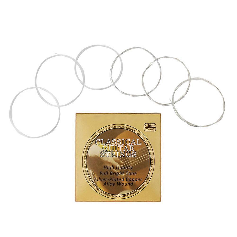 Guitar Acoustic Strings Set Guitar Strings for Classical Guitar Versatile for Classical and Acoustic Guitars 6Pcs