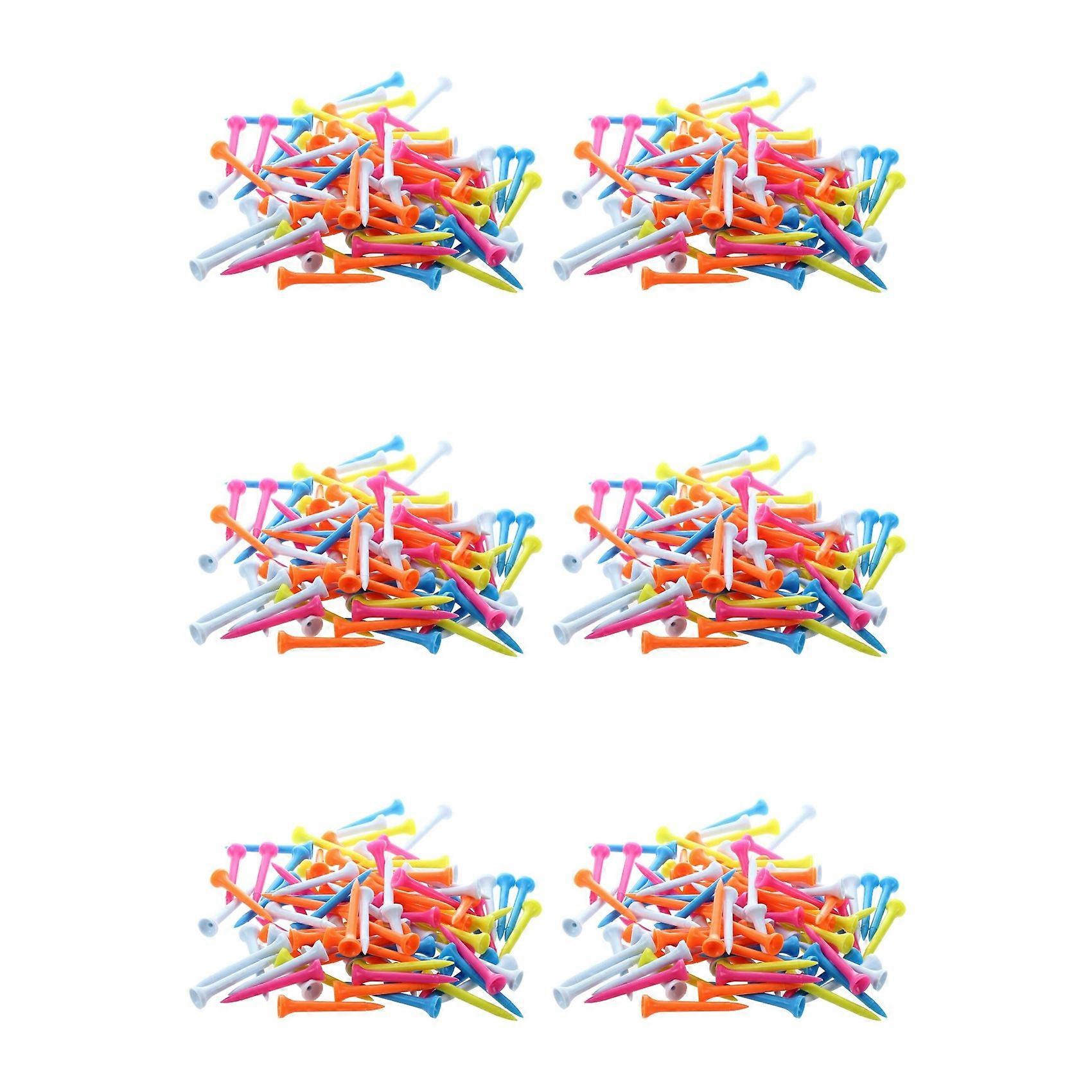 600 Pcs Golf Tees 54 mm Plastic Mixed Color