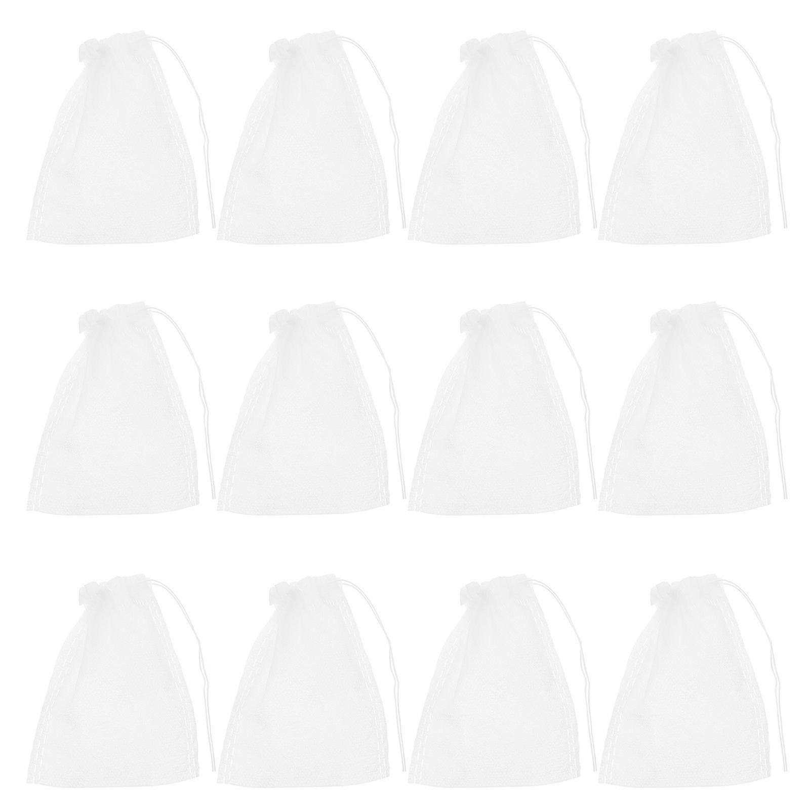 100Pcs White Spice Bags Muslin Drawstring for Cooking Reusable Use