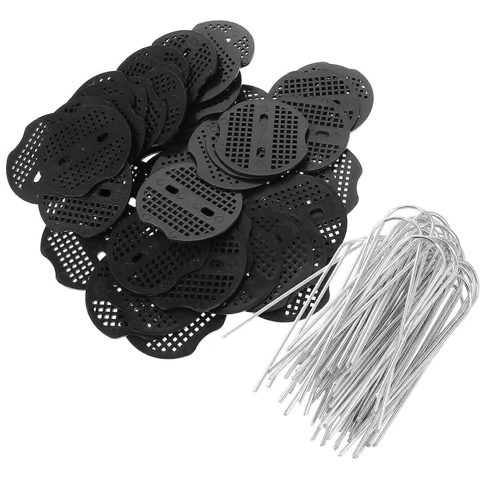 Metal Landscape Stakes U-Shaped for Lawn Fixing 50Sets