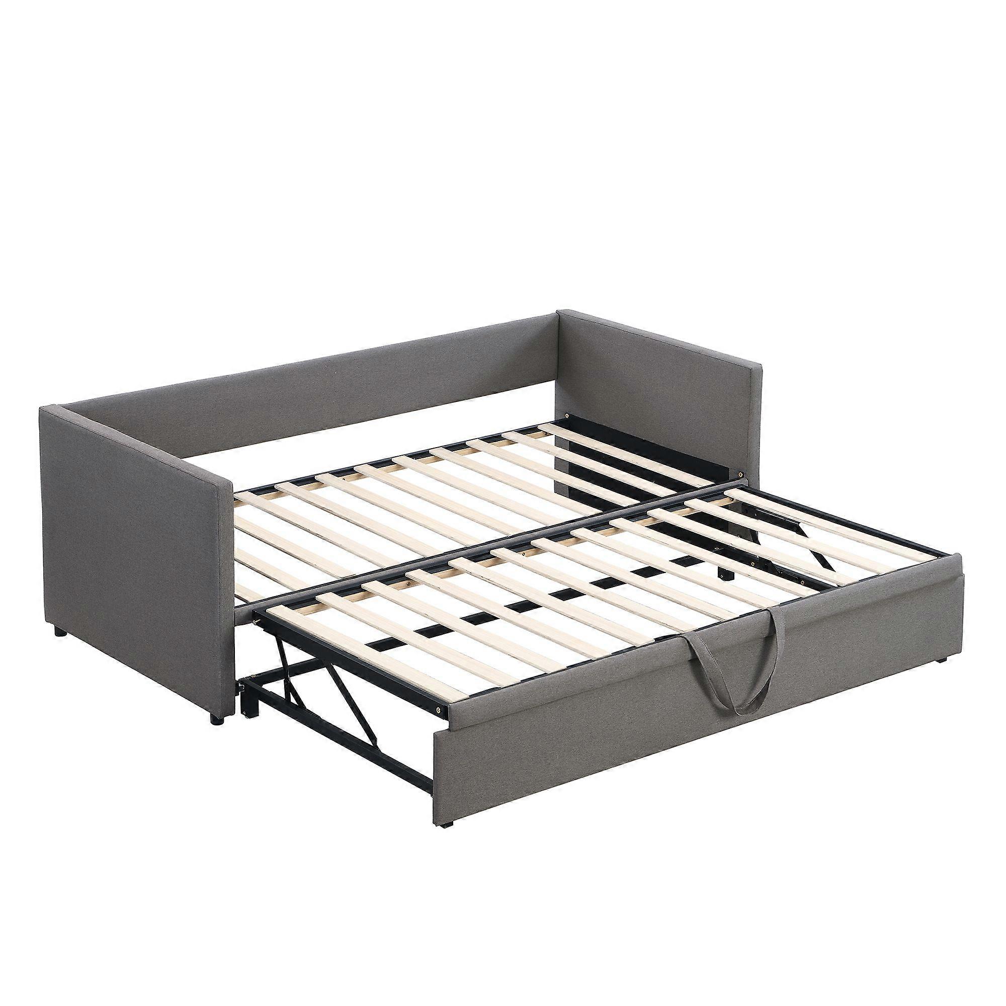 Upholstered Single Bed Joinable to Double with Storage