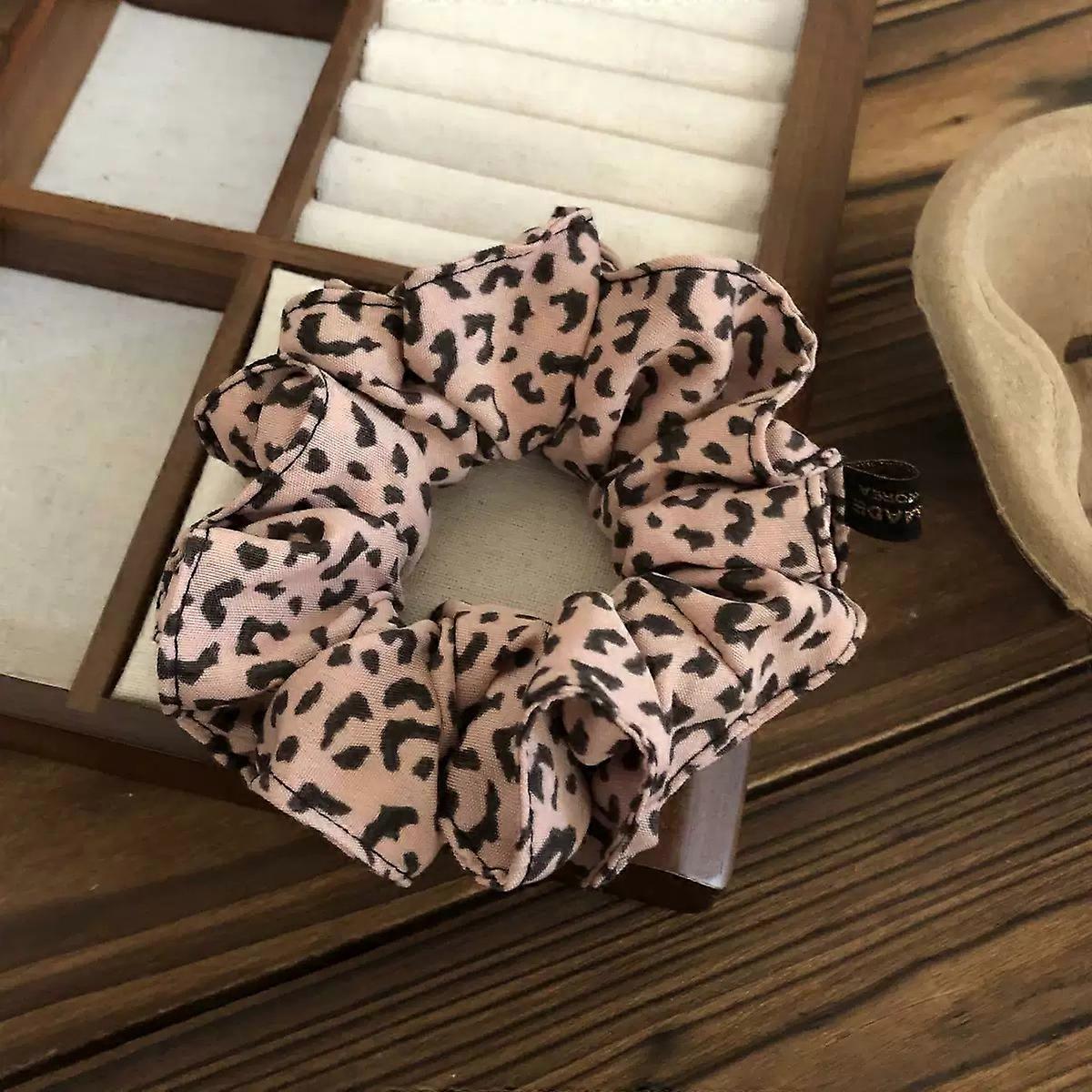 1pc/3pcs Korean Vintage Leopard Print Double-Layer Scrunchie,Fashionable and Elegant High-Elastic Hair Tie for Ponytails and bun