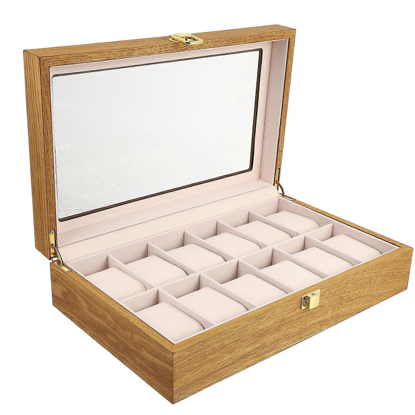 Watch Display Case Wooden Organizer for Storage Use 1Pcs with Elegant Buckle Lock