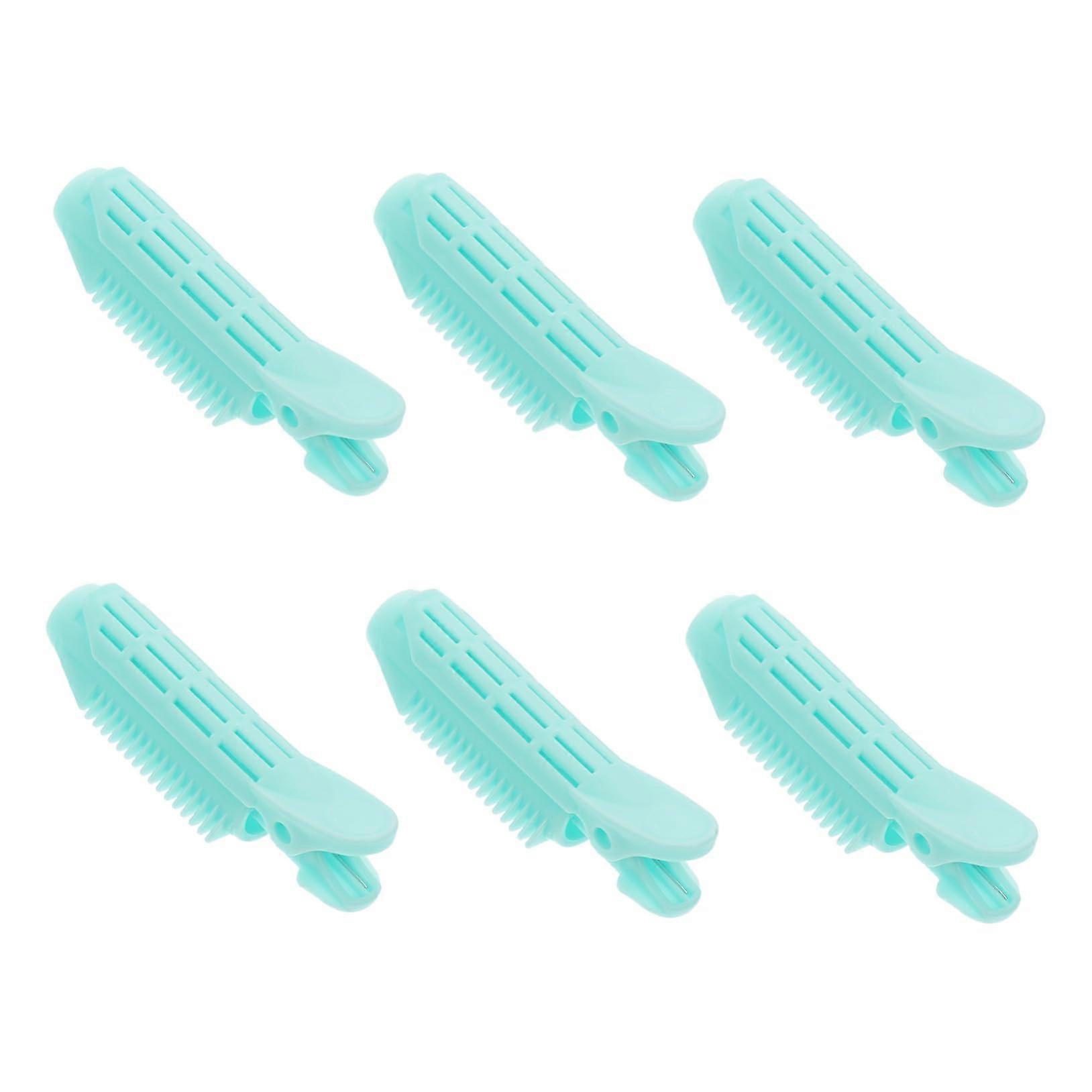 6pcs Self Grip Hair Rollers with Clips for Volumizing Root Lift and Natural Curling Blue