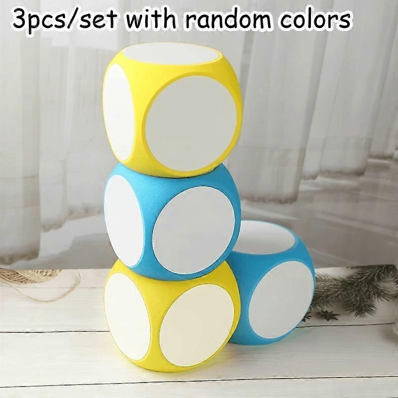 3pcs/set Giant EVA Dice Set - Reusable Write & Erase for Party, Classroom, Math & English Includes 1 Pen and 1 Sponge Eraser