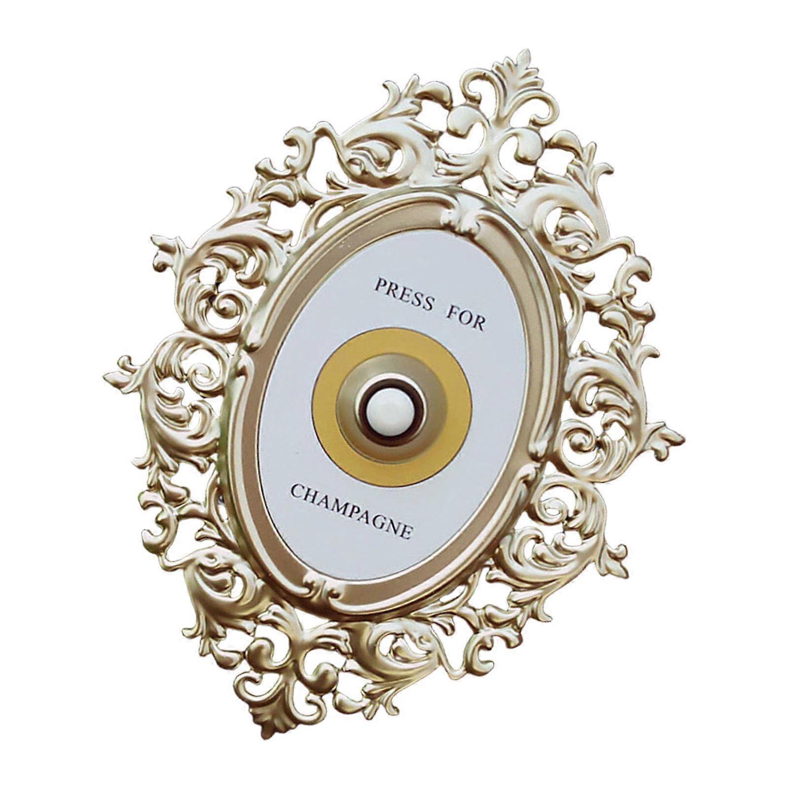 Champagne Button Vintage Doorbell with Durable Metal Construction for Interactive WallMounted Service