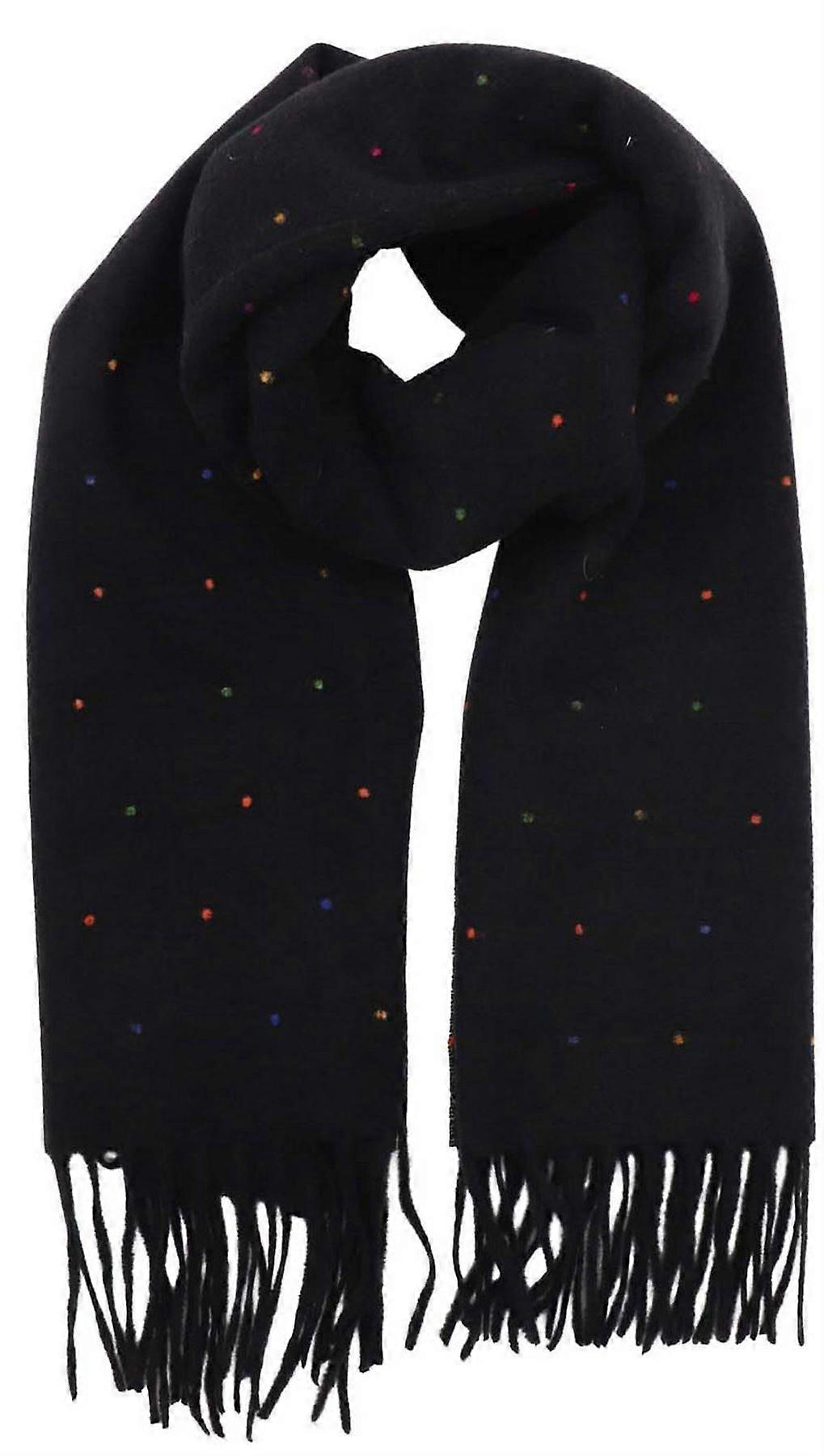 Zelly Dots Winter Weight Scarf - Black
