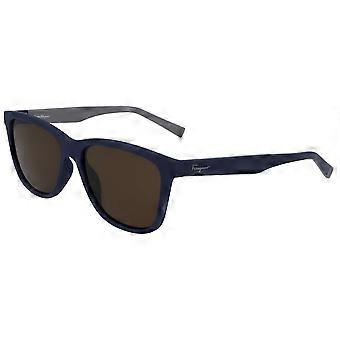 Okulary przeciwsłoneczne Salvatore Ferragamo SF998S MATTE BLUE/GREY BROWN 57/17/150 Man
