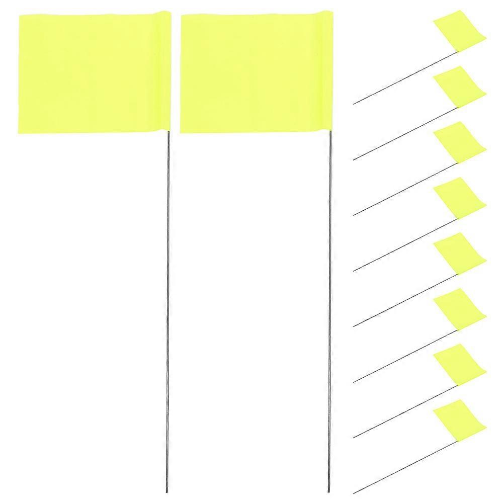 Yellow Marking Flags Yard Marker Flags for Outdoor Use 50Pcs Set