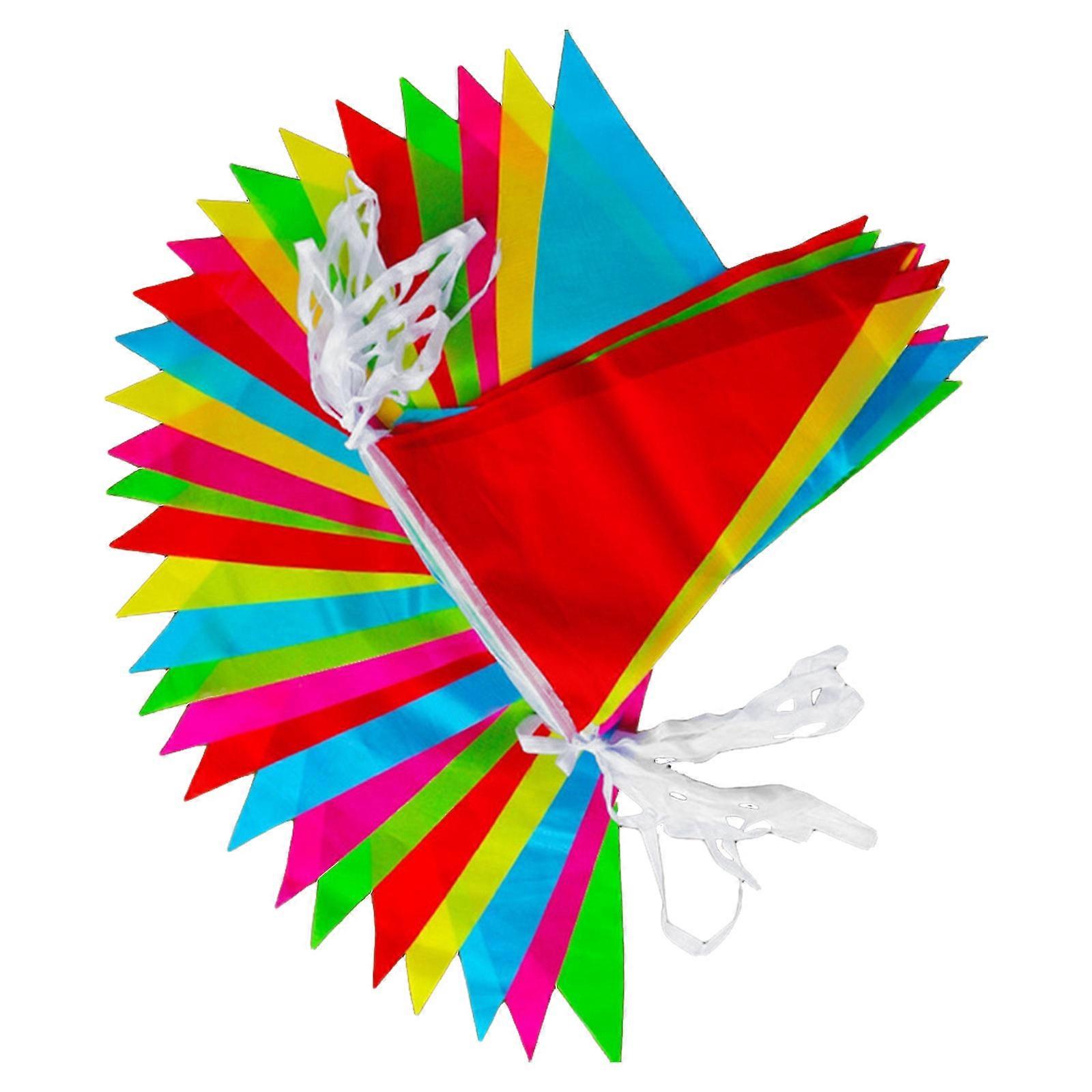 Multicolor Triangle Pennant Flags for Festive Decoration 5Pcs Banner Set
