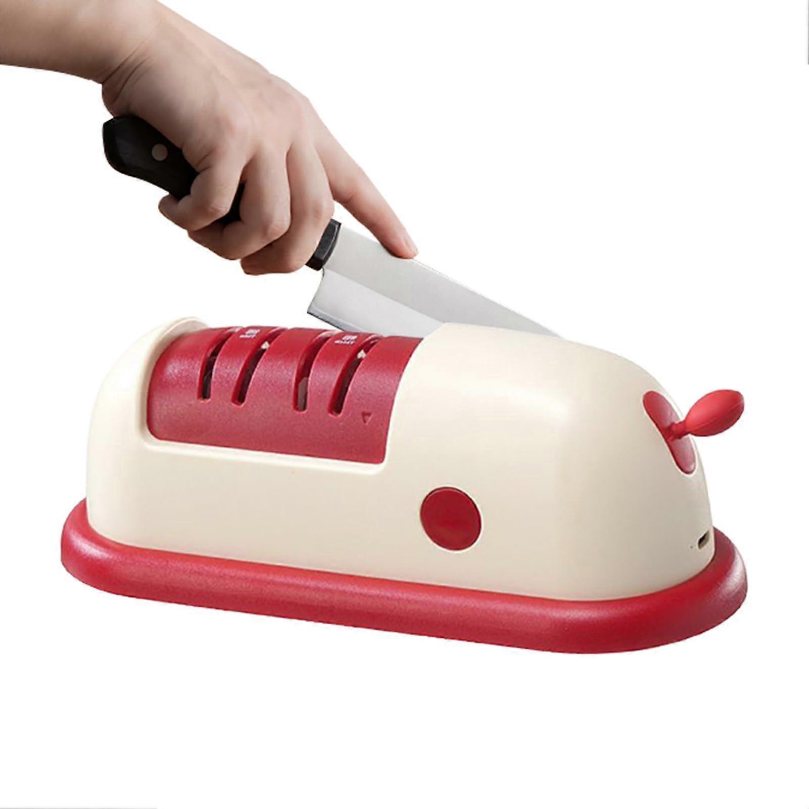 Rechargeable Electric Scissors and Knife Sharpener with TwoStage System and NonSlip Suction Base
