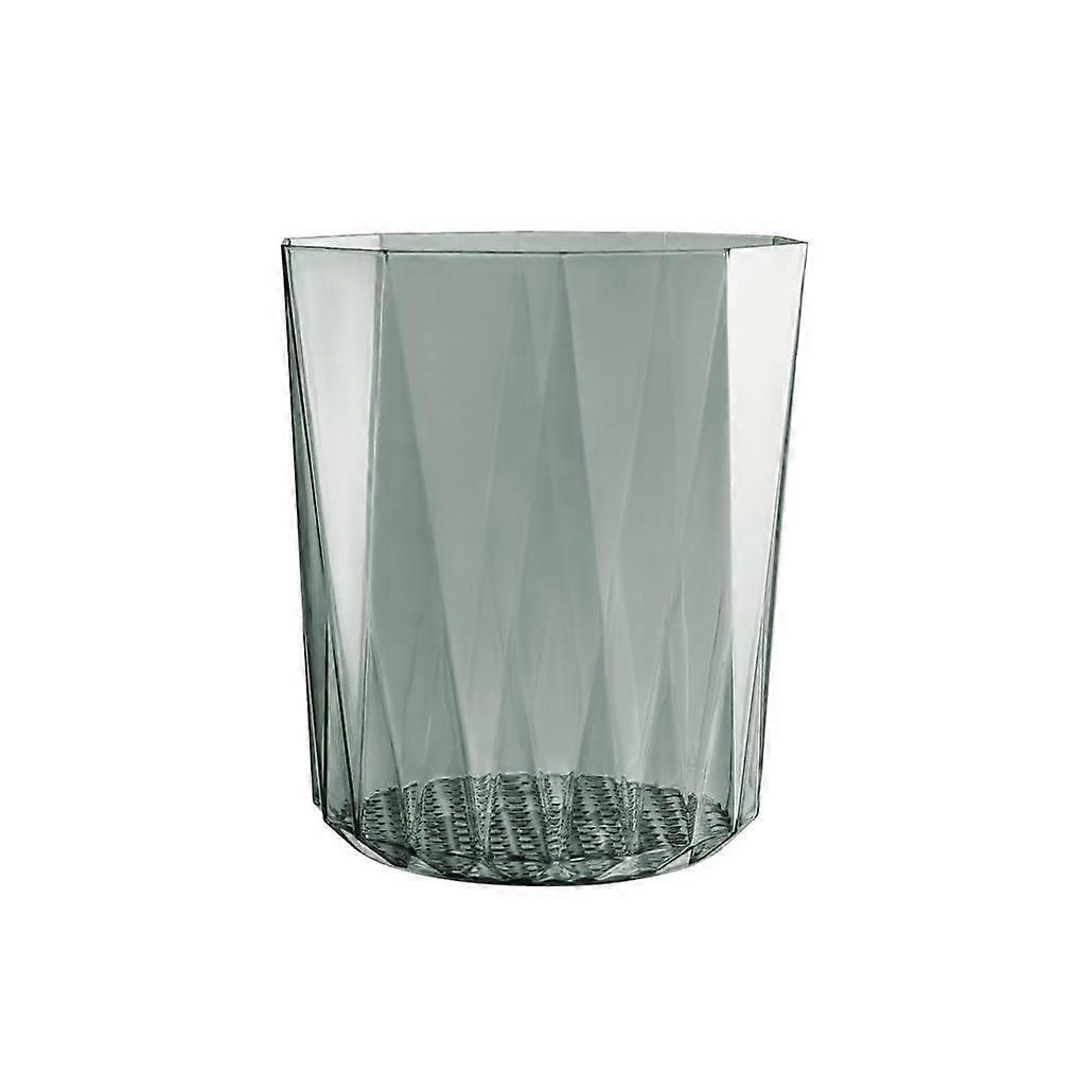 Large Round Plastic Wastebasket Transparent Open  Trash Bin for Kitchen Bathroom Bedroom