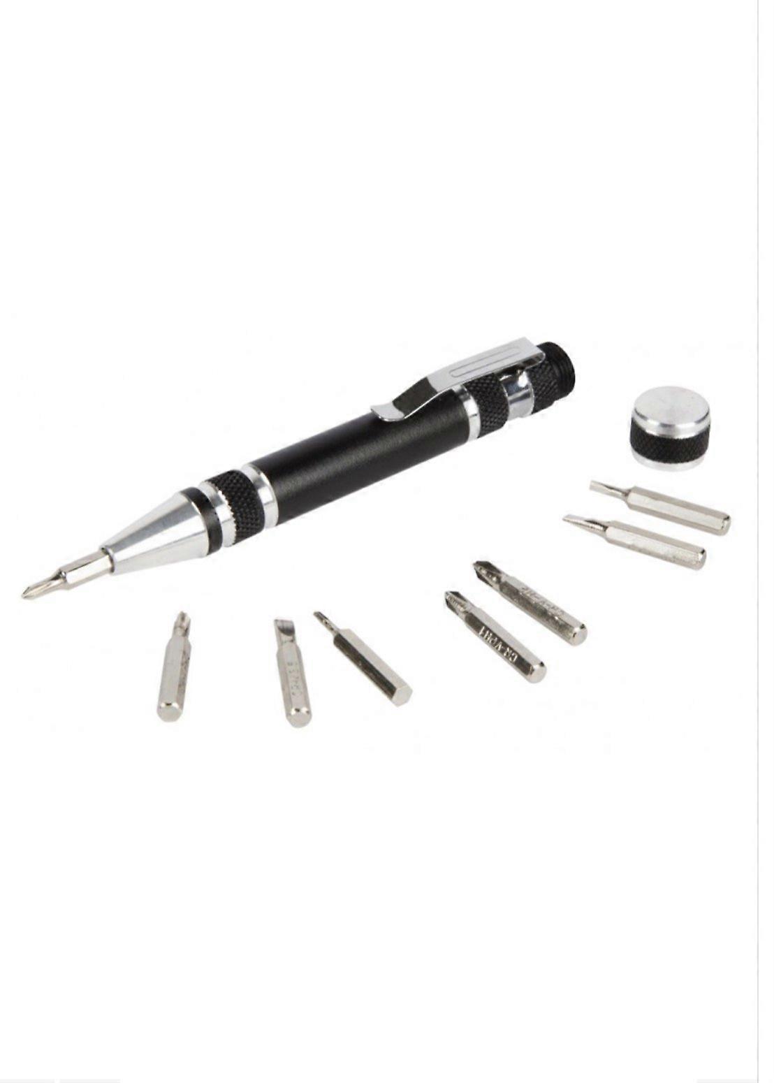 Multifunction Screwdriver Pen 8 in 1 Compact Pocket Tool with Interchangeable Bits