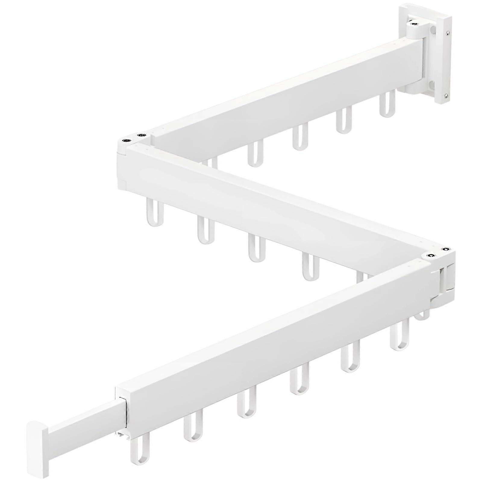 Wall Mounted Drying Rack Foldable 3Stage Space Saver with Adjustable Rods and 18 Hooks