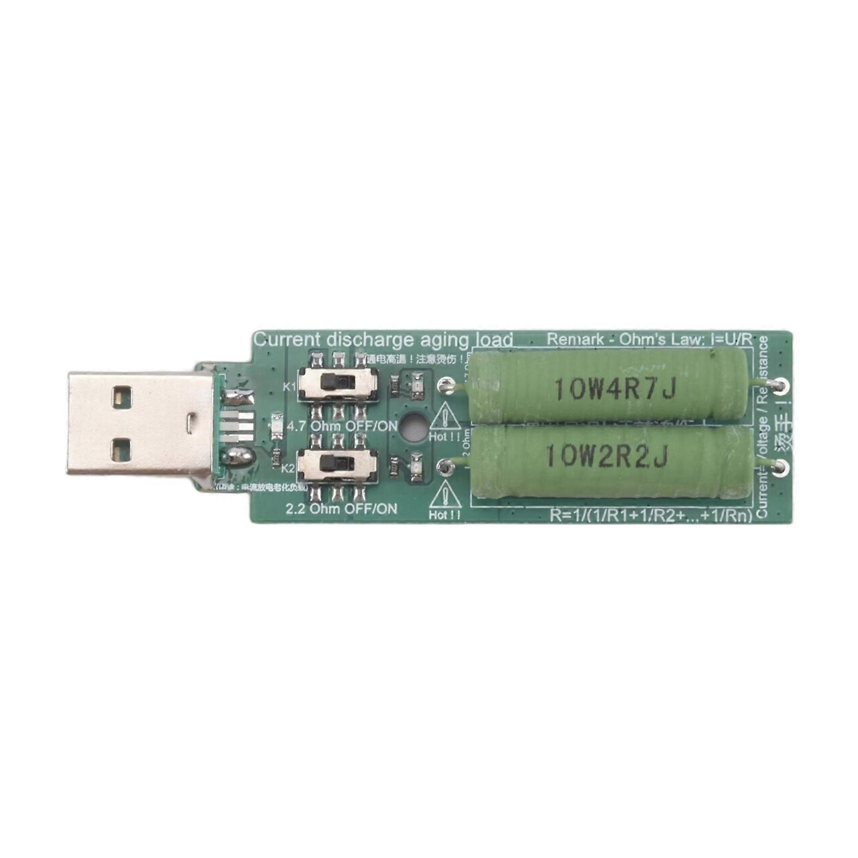 USB Resistor Dc Electronic Load with Switch Adjustable 5V1A/2A/3A