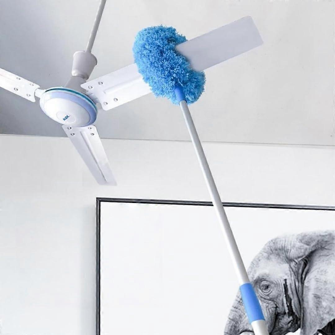 Ceiling Fan Duster with Extendable Long Handle and Washable Head for  Ceilings Cleaning (Blue)