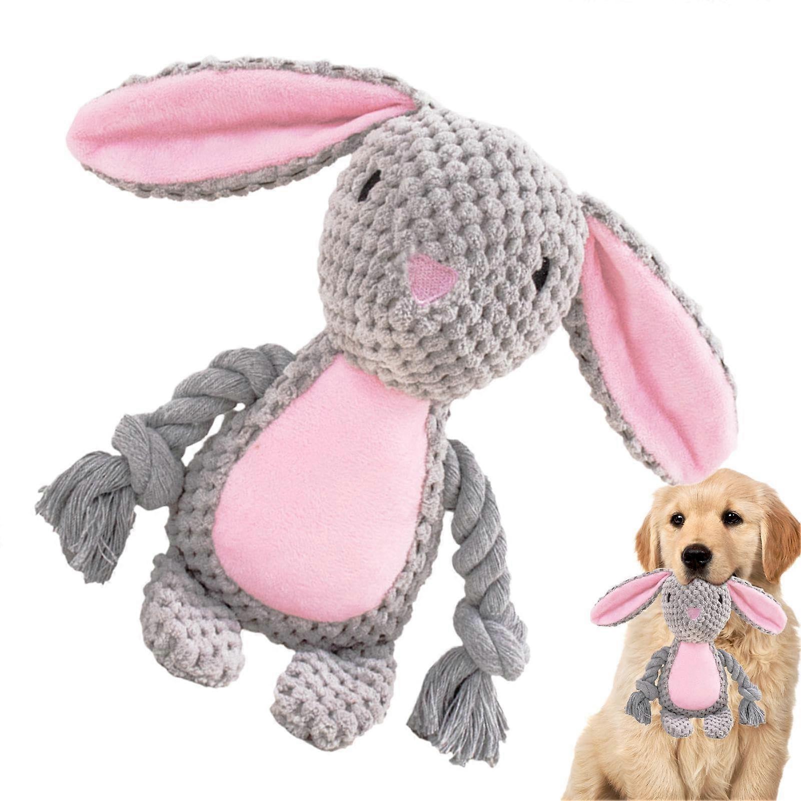 Plush Squeaky Dog Toy with BiteResistant Design for Puppy Teething and Interactive Play Rabbit