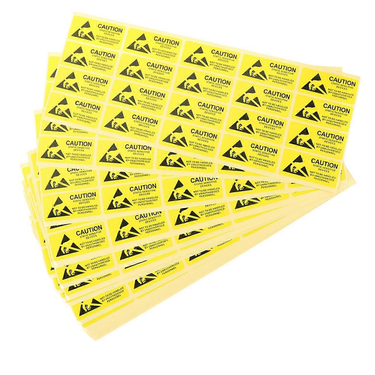 200pcs Static Warning Stickers  Voltage Danger Decals ESD Protection LongLasting Labels