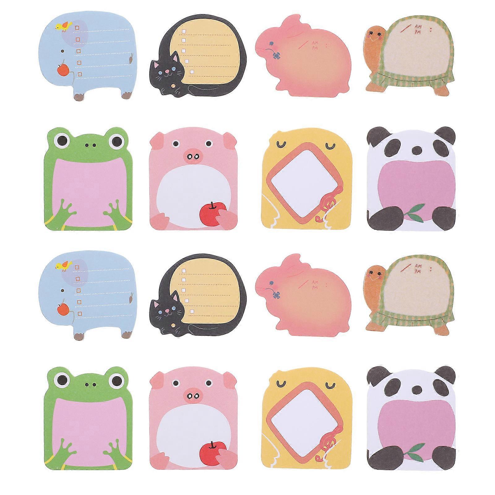 Animal Sticky Post Notes Rectangular Shaped Writing Plans Students Small Note Pad 6X5X0.1CM Important Information 24Pcs