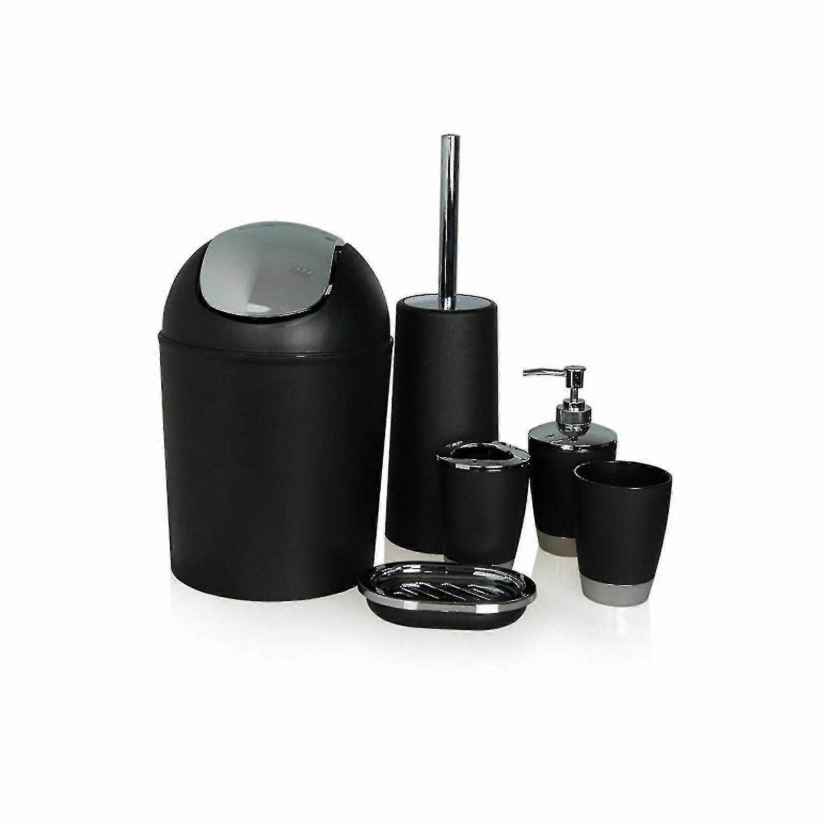 6 Pcs Bathroom Accessories Set(Black)