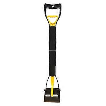 Ergonomic Hold Extended Handle Animal Waste Tool With Length Adjustment System For Customizable Size Function  Yellow