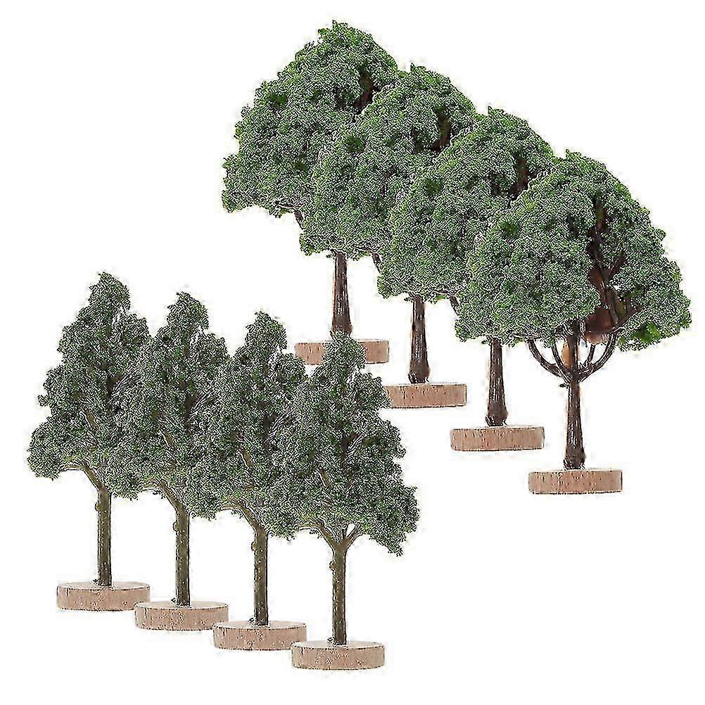 8Pcs Miniature Green Trees Simulation Model for Micro Landscape Decor